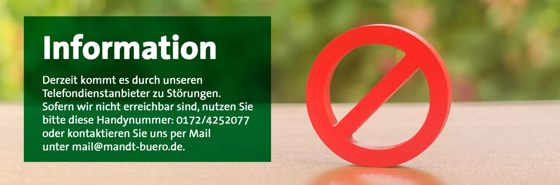 Information zur Erreichbarkeit