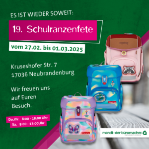 Mitteilung zur 19. Schulranzenfete